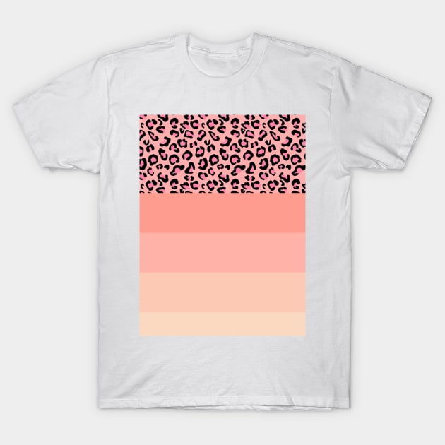 Pink pastel lines Leopard T-Shirt by camilovelove